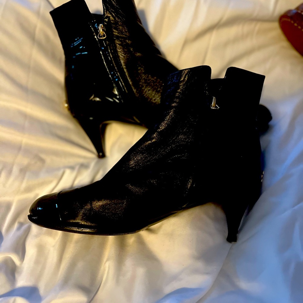 Chanel cap toe booties
